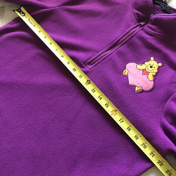 DISNEY STORE VINTAGE Purple WINNIE THE POOH FLEECE SWEATER SIZE LARGE - Picture 5 of 6